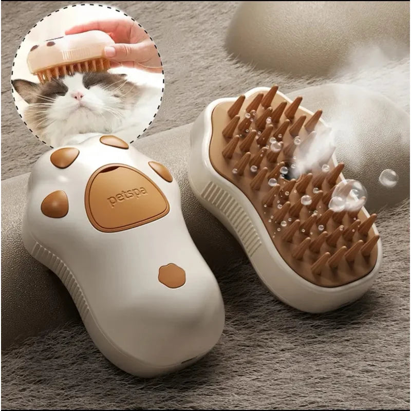 Escova Vapor Pet Elétrica 3 Em 1 cães e gatos ! Massagem, Tira Pelos.