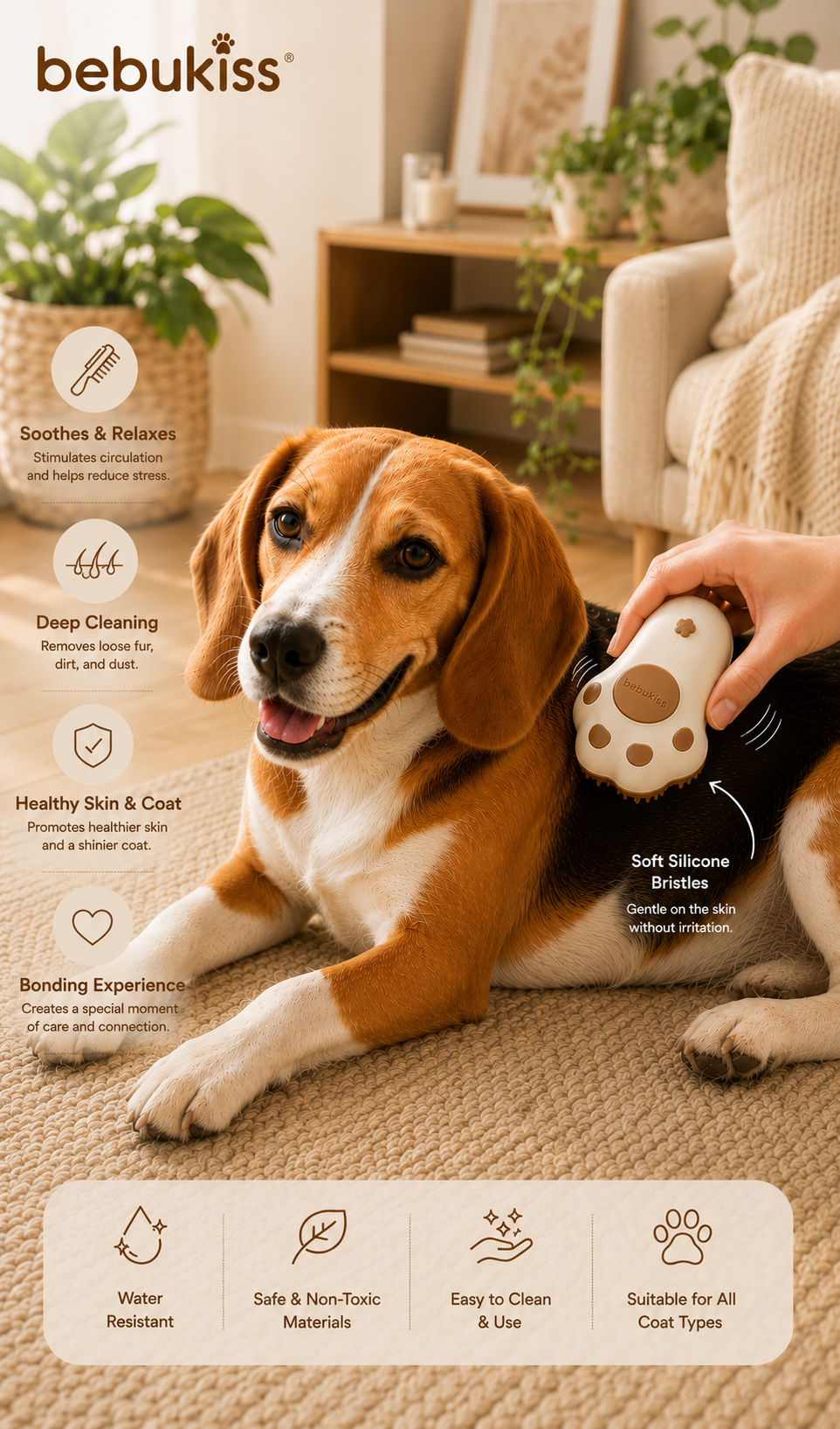 3-in-1 Steam Grooming Brush