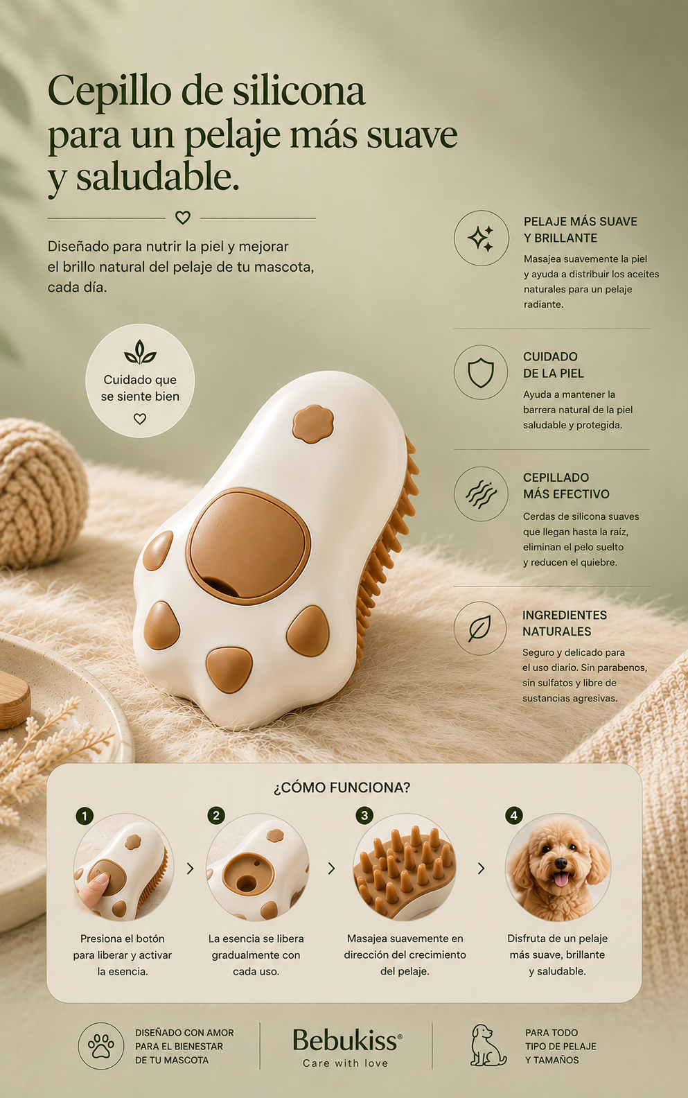 3-in-1 Steam Grooming Brush